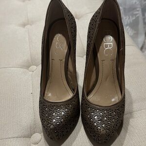 BCBG Women's Elegant Brown Cutout Heels